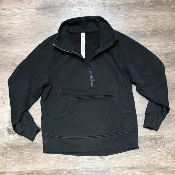 Lululemon Scuba Oversized Funnel-Neck Half Zip Long Sweatshirt size XS / S Black - Picture 2 of 7